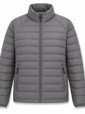 Heatkeep Grey Packable Down Puffer EUC Size S Gorpcore Travel Jacket